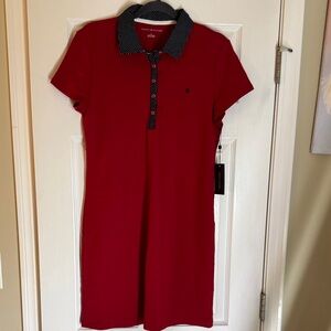 Tommy Hilfiger Red Mini Dress with Black Accents